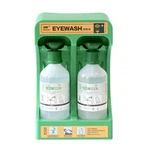 TOBIN Emergency Eyewash Solution - 500ml × 2 Lub raj mis Nrog Phab Ntsa Mount Bracket (SAC2272)